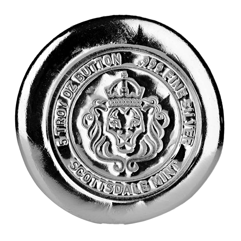Image for 5 oz Scottsdale Lion Silver Button from TD Precious Metals